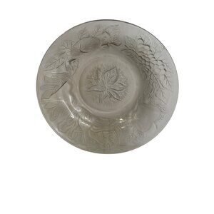 Vintage Della Robbia Fruit Pink Press Glass 10" Dinner Plate